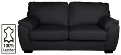 Collection - Milano - 2 Seater Leather - Sofa Bed - Black